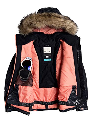 Roxy Jet Ski-Chaqueta para Nieve para Chicas 8-16, Niñas, True Black aztecspiritembos, 8/S
