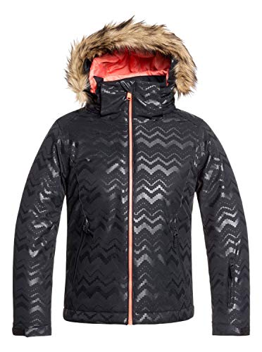 Roxy Jet Ski-Chaqueta para Nieve para Chicas 8-16, Niñas, True Black aztecspiritembos, 8/S