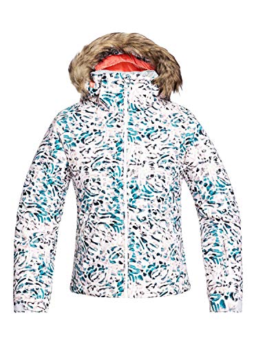 Roxy Jet Ski-Chaqueta para Nieve para Niñas 8-16, Bright White izi, 12/L
