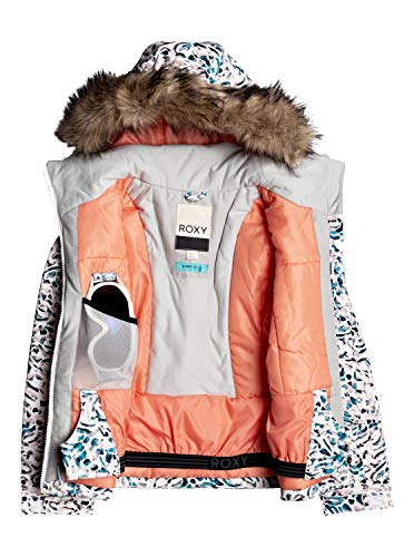 Roxy Jet Ski - Chaqueta Para Nieve Para Niñas 8-16 Chaqueta Para Nieve, Niñas, bright white izi, 14/XL