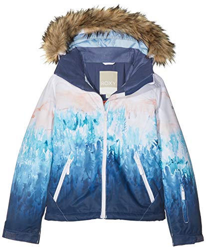 Roxy Jet Ski Se Chaqueta, Niñas, Blanco (Bright Blanco_Snowyvale), 10/M