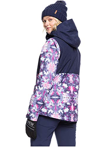 Roxy Jetty Block - Chaqueta Para Nieve Para Mujer Chaqueta Para Nieve, Mujer, medieval blue cloudy day, L