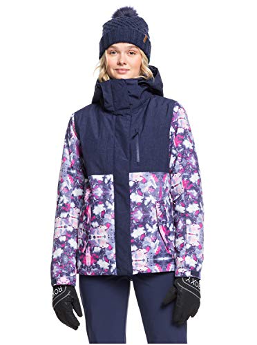 Roxy Jetty Block - Chaqueta Para Nieve Para Mujer Chaqueta Para Nieve, Mujer, medieval blue cloudy day, L
