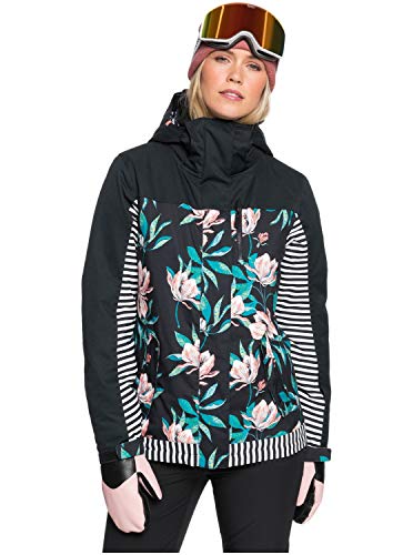 Roxy Jetty - Chaqueta Para Nieve Para Mujer Chaqueta Para Nieve, Mujer, true black tropical day, XL