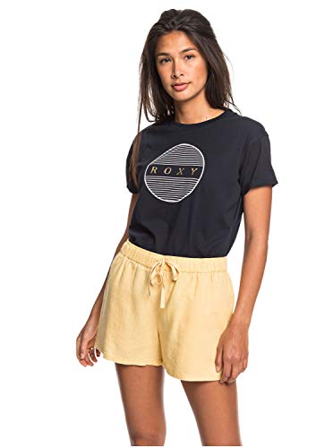 Roxy Love Square - Short Playero de Lino - Mujer - L - Amarillo