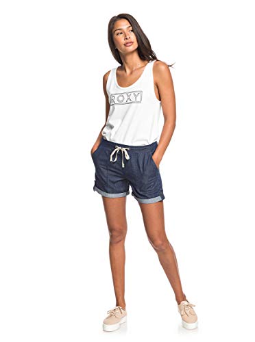 Roxy Milady Beach - Short Vaquero Elástico para Mujer Short Vaquero Elástico, Mujer, Dark Indigo, S