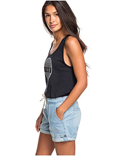 Roxy Milady Beach - Short Vaquero Elástico para Mujer Short Vaquero Elástico, Mujer, Light Blue, L