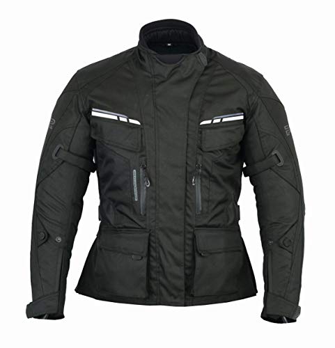RS Chaqueta Moto Mujer Textil invierno Impermeable Con (CE) Protecciones (NEGRA, 3XL)