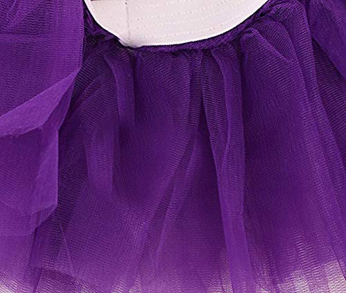 Ruiuzi Tutu Falda de Mujer Falda de Tul 50's Short Ballet 5 Capas Accesorios de Vestimenta de Baile Niñas para Vestirse Disfraces Danza (Mini Púrpura)