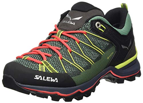 Salewa WS Mountain Trainer Lite Gore-Tex, Trekking-& Wanderstiefel Mujer, Verde (Feld Green/Fluo Coral 5585), 37 EU
