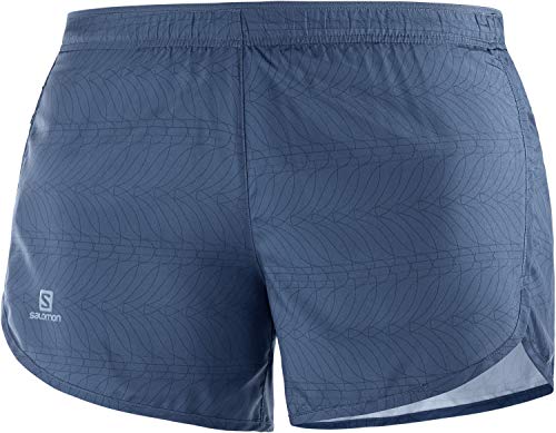 SALOMON Agile Short W Shorts para Running, Azul (Dark Denim), Talla M para Mujer