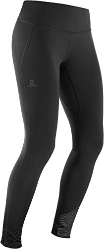 SALOMON Agile Warm Tight W Mallas para Running, Negro/Reflectante, Talla M para Mujer