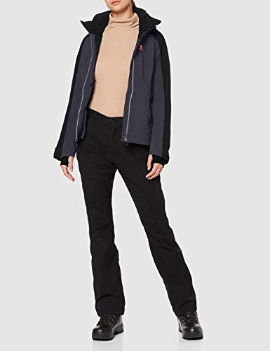 SALOMON Brilliant Jkt W Chaquetón con Capucha para esquí, Mezcla de sintéticos, Mujer, Gris/Negro (Ebony/Black), S