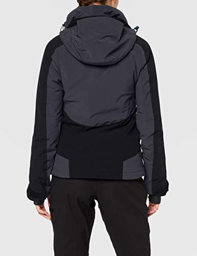 SALOMON Brilliant Jkt W Chaquetón con Capucha para esquí, Mezcla de sintéticos, Mujer, Gris/Negro (Ebony/Black), S