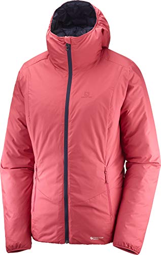 SALOMON Chaqueta de esquí Drifter Loft con Capucha para Mujer, Color Granate Rosa, M