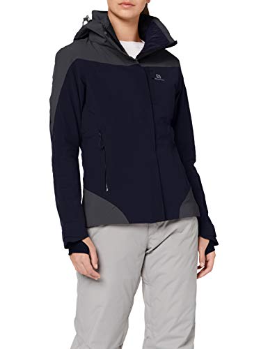 SALOMON Icerocket Jkt W Chaquetón con Capucha para esquí, Mezcla de sintéticos, Mujer, Azul/Gris (Night Sky/Ebony), L