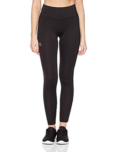 Salomon Mallas 3/4 para running, AGILE MID TIGHT, tejido de punto, negro, mujer, talla: XS, l40126600