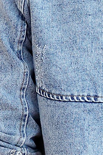 sandbank Chaqueta de algodón para mujer, ajuste delgado, ligera, de mezclilla