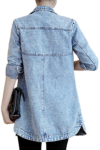 sandbank Chaqueta de algodón para mujer, ajuste delgado, ligera, de mezclilla