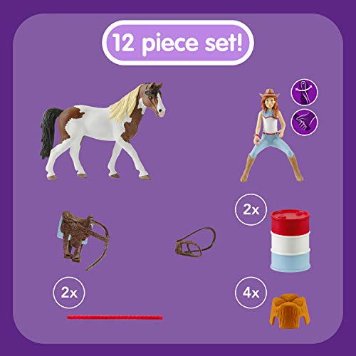 Schleich 42441 Horse Club Play Set - Horse Club Hannah Set de Monta Americana, Juguetes a Partir de 5 años