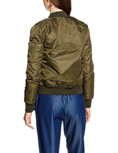 Schott NYC Airforce1W Ladies Bomber Jacket, Chaqueta Para Mujer, Verde (Army Khaki), 36 (Fabricante: S)