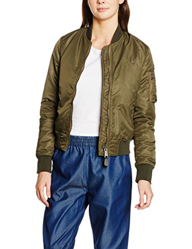 Schott NYC Airforce1W Ladies Bomber Jacket, Chaqueta Para Mujer, Verde (Army Khaki), 36 (Fabricante: S)