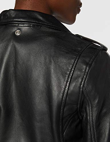 Schott NYC, Chaqueta de manga larga para mujer, Marfil (Off White), M, Marron (Black), Medium