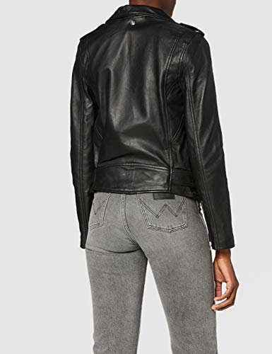 Schott NYC, Chaqueta de manga larga para mujer, Marfil (Off White), M, Marron (Black), Medium