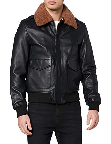 Schott NYC LC2412 Chaqueta de Cuero, Negro (Black), XL para Hombre
