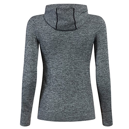 Selighting Chaquetas Deportivas Mujer Sudadera Fitness con Capucha y Cremallera de Manga Larga para Gimnasio,Gym,Running,Correr,Ciclismo (M, Gris)