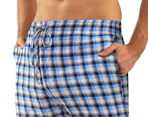Sesto Senso Pantalones Largos de Pijama Hombre Algodón Pantalón de Dormir Cuadros Estampado Escocés L 11