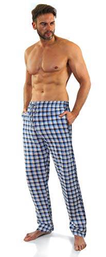 Sesto Senso Pantalones Largos de Pijama Hombre Algodón Pantalón de Dormir Cuadros Estampado Escocés L 11