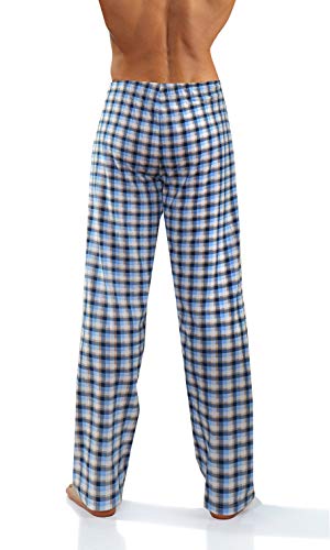 Sesto Senso Pantalones Largos de Pijama Hombre Algodón Pantalón de Dormir Cuadros Estampado Escocés L 11