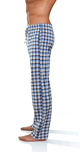 Sesto Senso Pantalones Largos de Pijama Hombre Algodón Pantalón de Dormir Cuadros Estampado Escocés L 11