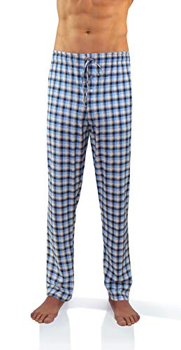 Sesto Senso Pantalones Largos de Pijama Hombre Algodón Pantalón de Dormir Cuadros Estampado Escocés L 11