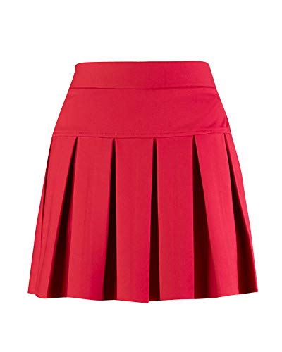 Shaoyao Mujeres Falda Plisada Tenis Cintura Elástica Uniforme Escolar Mini Faldas Rojo 4XL