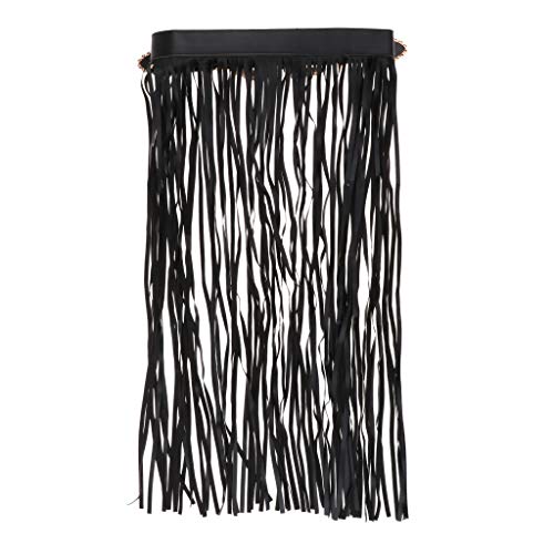 Sharplace Punky Con Borlas Vintage Vestido De Flecos De Cuero Para Mujer Cinturón Con Hebilla De Estilo Gitano - Hebilla de oro negro, Largo: 71.5 cm