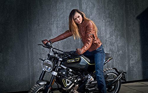 SHIMA Monaco Chaqueta para Moto, Mujer, Piel, Protector de Espalda, Vintage, Retro, Verano, con Protecciones, Marrón, L