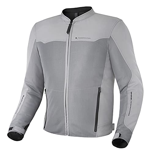 SHIMA OPENAIR Chaqueta Moto Hombre | Ligera y Transpirable Cazadora Moto Mesh de Verano Hombre con CE Espalda, Hombros, Codos Protecciones, Ajuste de la Anchura (Gris, XXL)