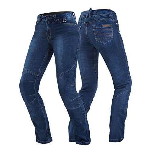 Shima Sansa Jeans Denim Modern con Protector Classic Duralid Pantalones de Moto para Mujeres (28, Azul)