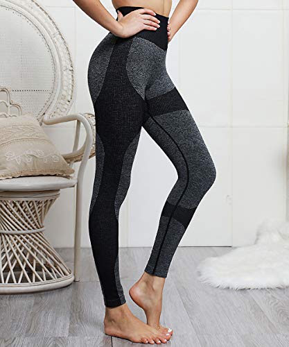 ShinyStar Leggings elásticos de cintura alta para mujer, sin costuras, para yoga, gimnasio, entrenamiento, correr, para mujer