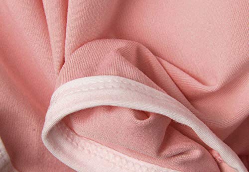 SHOBDW Las Mujeres de Moda señora de la Cintura elástica Verano sólido hasta la Rodilla cómodos Pantalones Cortos Deportivos Pantalones Casuales de Playa (S, Rosado)