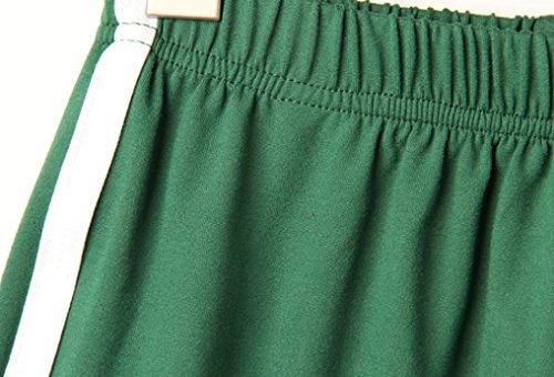 SHOBDW Las Mujeres de Moda señora de la Cintura elástica Verano sólido hasta la Rodilla cómodos Pantalones Cortos Deportivos Pantalones Casuales de Playa (S, Verde)