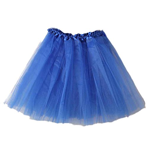 SHOBDW Mujeres Plisadas Falda de Gasa de Adultos Falda de Baile tutú Retro Rockabilly Enaguas Miriñaques Faldas (Azul a, One Size)