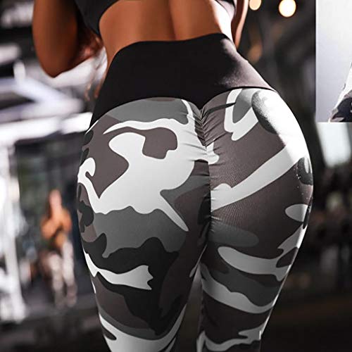 SHOBDW Pantalones Mujer Camuflaje Informal Imprimir Estampado Fresco Cintura Alta Leggings Elásticos Fitness Deportes Gimnasio Mallas para Correr Pantalones Pitillo De Yoga Capri Ajustados