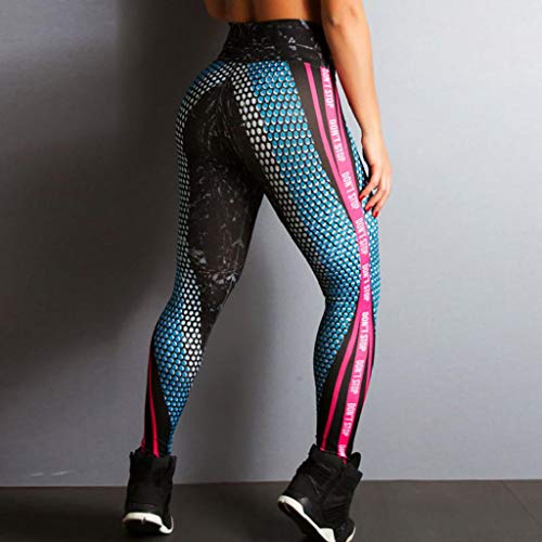 SHOBDW Pantalones Mujer Estampado De Rayas Leggings De Entrenamiento Skinny Fitness Stretch Sports Gym Workout Mallas para Correr Yoga Pantalones AtléTicos De Cintura Alta