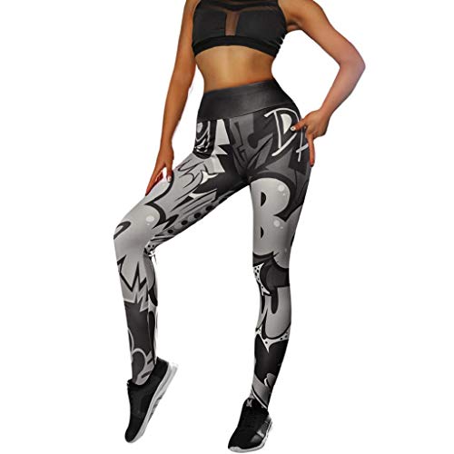 SHOBDW Pantalones Mujer Moda Cintura Alta Estiramiento Estampado Capri Yoga Shanto Estampado Legging Mallas para Correr Estiramiento Deportes Entrenamiento Gimnasio Pantalones Deportivos