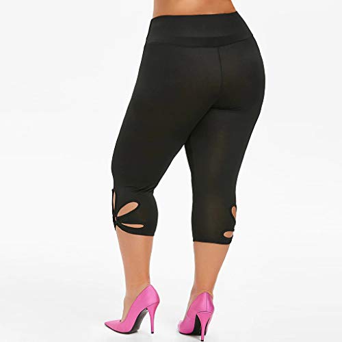 SHOBDW Pantalones Mujer Verano 2020 Yoga Leggins Mujer Fitness Cintura Alta Pantalones Deporte Mujer Baratos Sexy Push Up Tallas Grandes Leggings De Entrenamiento Capri(A-Negro,XL)