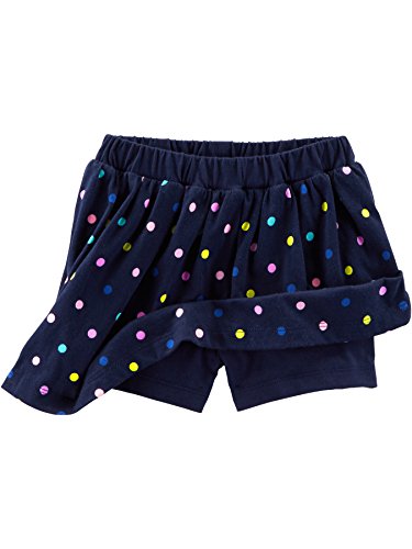 Simple Joys by Carter's Patinetes de punto para niñas pequeñas (paquete de 2 (falda con pantalones cortos integrados) ,Pink/Navy Dot ,US 5T (EU 110–116)