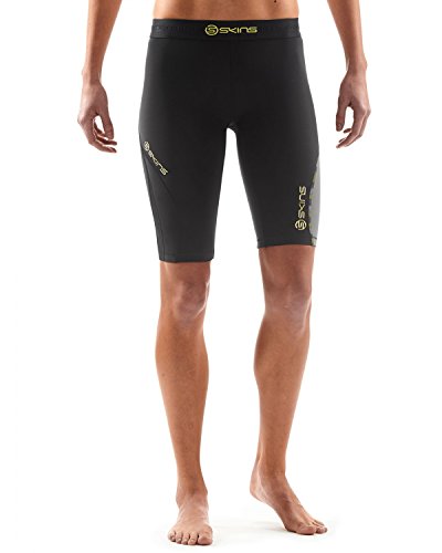 SKINS 1/2 Mallas, Mujer, Negro/Verde (Limoncello), XS